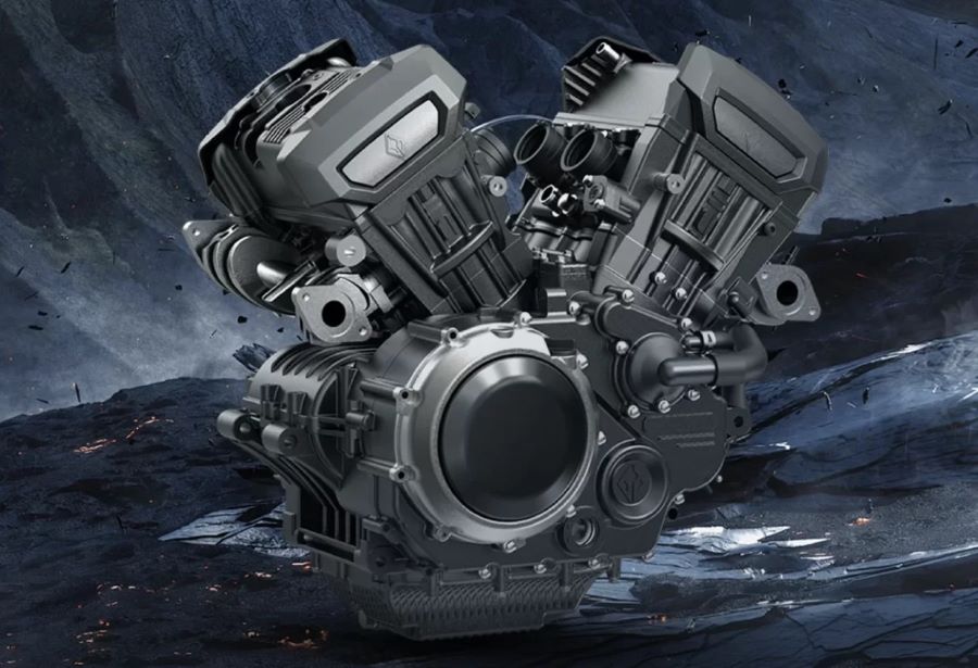El motor V4 de la Benda Dark Flag 600