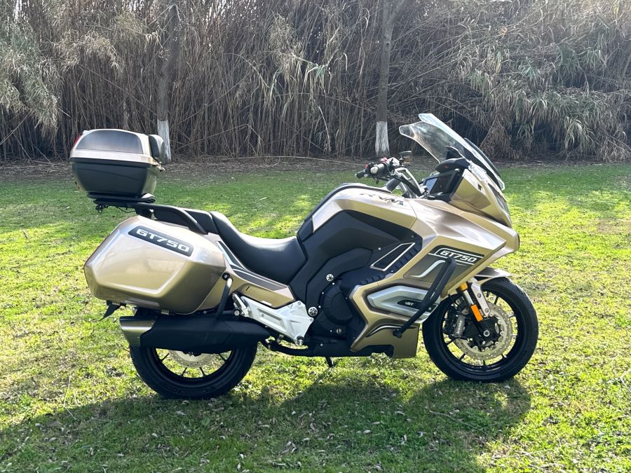 Una Moro RVM GT 750 color oro posa en una verde pradera