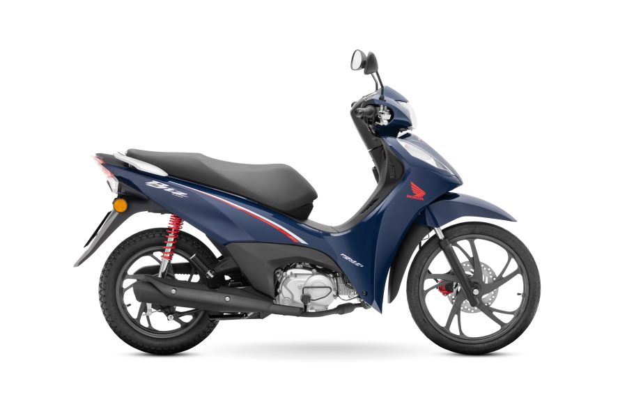 Lateral derecho de una moto Honda Biz 110