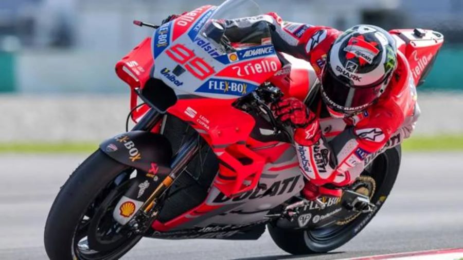 Jorge Lorenzo sobre una Ducati de MotoGP