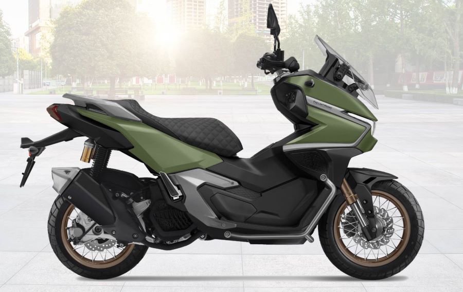 Phelon & Moore Panthette X Lateral derecho de un scooter Phelon & Moore Panthette X verde