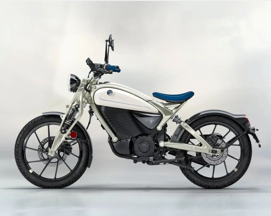 Lateral izquierdo de una moto Royal Enfield Flying Flea C6
