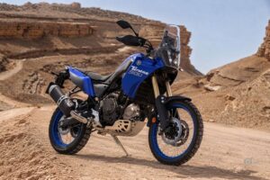 Imagen creada con IA para mostrar la inserción de un motor CP3 en una Yamaha Ténéré 900