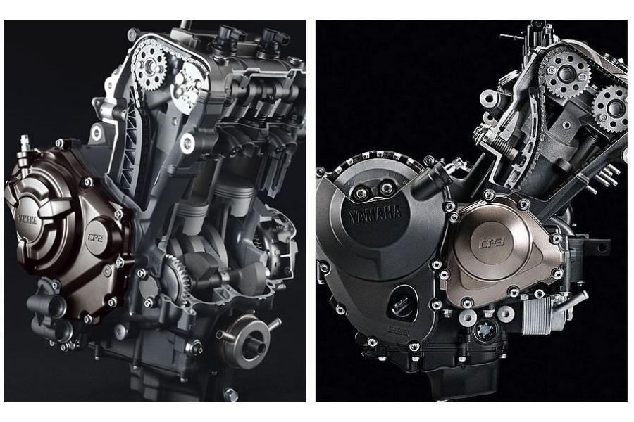 Imagen repartida con el motor Yamaha CP2 a las izquierda y el CP3 a la derecha.