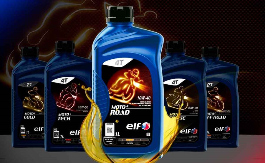Envases de aceite Elf para motos