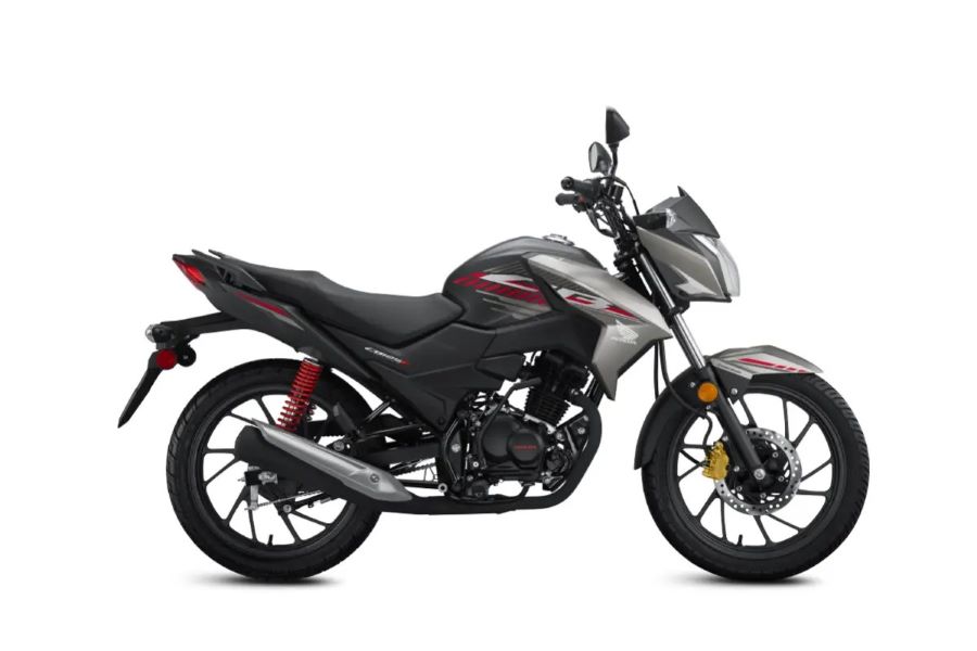 Lateral derecho de una Honda Twister 125 gris