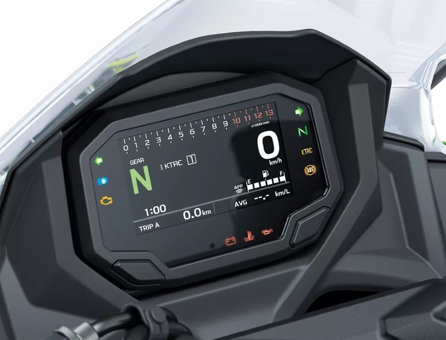 La Kawasaki Ninja 650 mejora donde más lo necesitaba Pantalla digital de la Kawasaki Ninja 650 2027