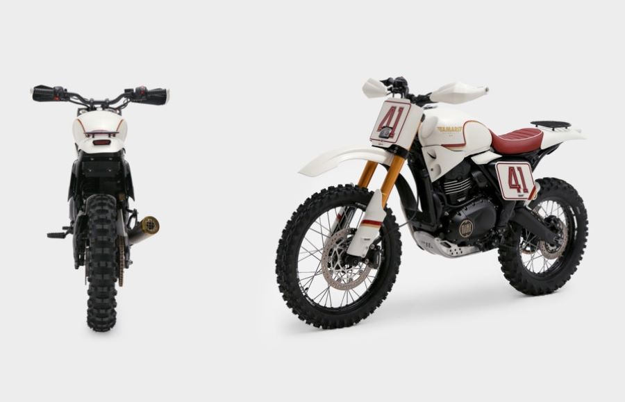 Una moto Tamarit Miura, ganadora del Triumph Originals 2026, de frente y de perfil izquierdo